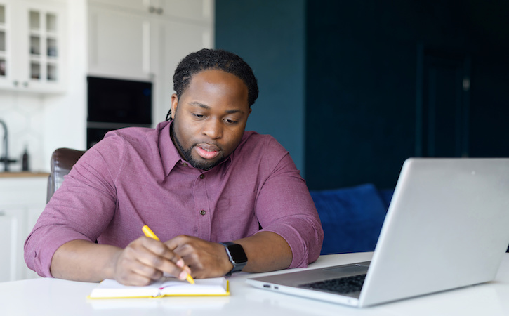 man planning at the computer