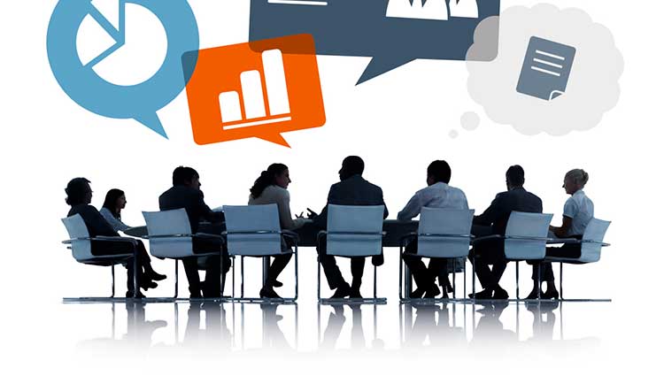 Nonprofit board members sitting at conference table