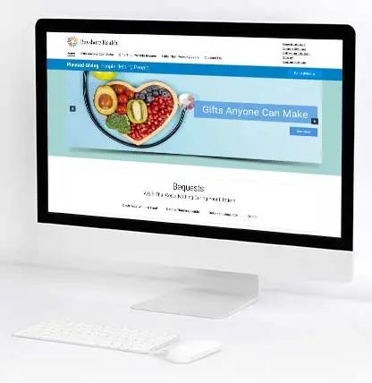 Computer screen with a planned giving micro website