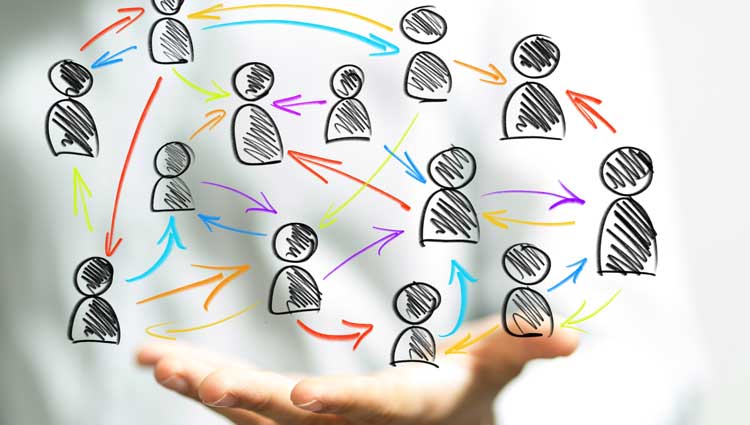 An image of a person using Networking to connect with people.