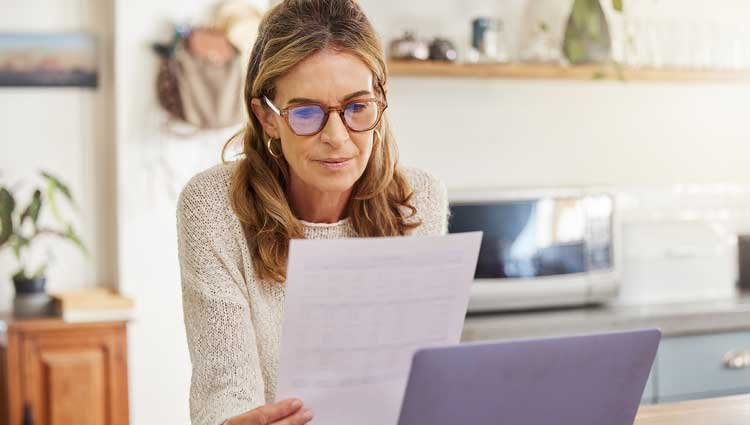 Donor reading solicitation letter