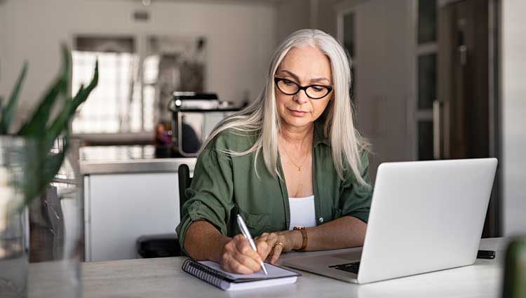 Woman In Front of PC Writing Her Will